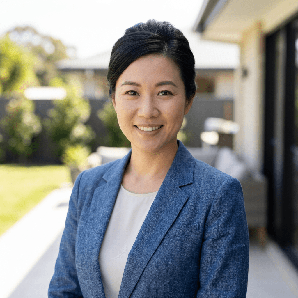 Mei Wong in a tailored blazer at a gala dinner